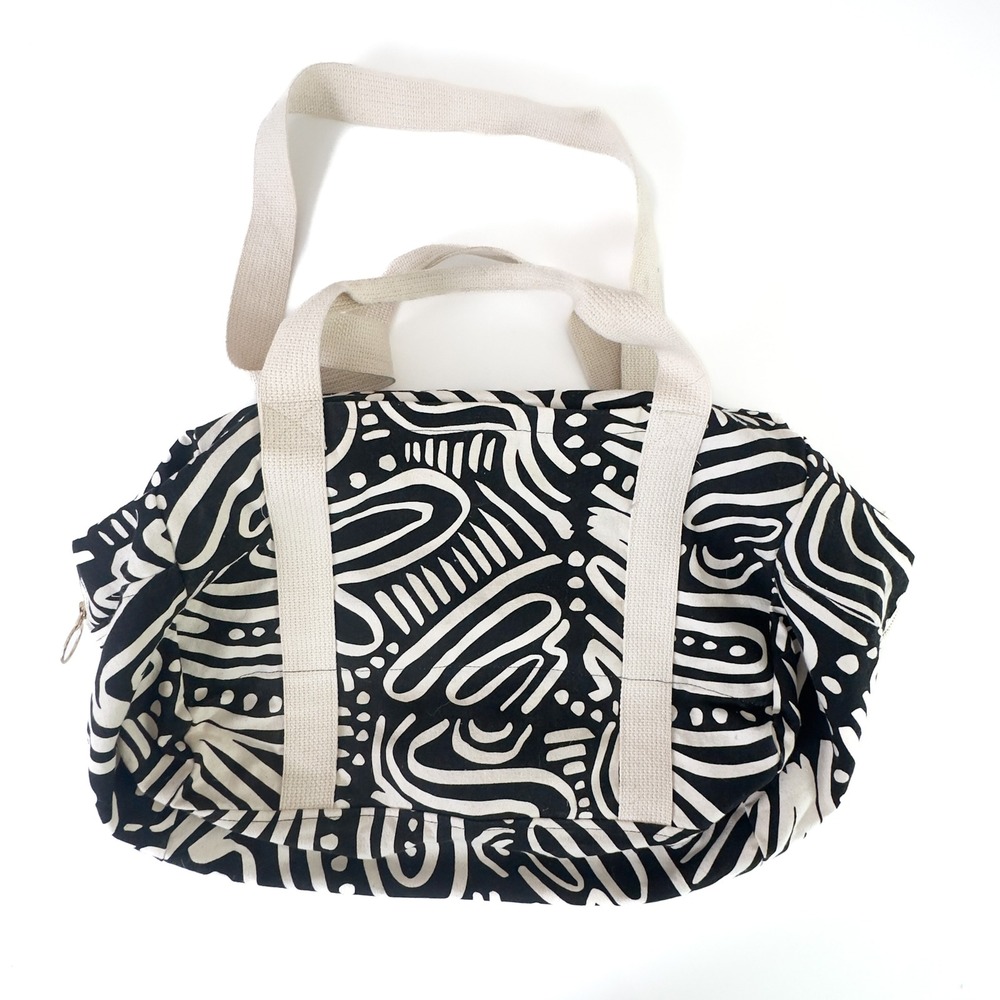 Nooworks Duffle Bag Black White Canvas Large‎